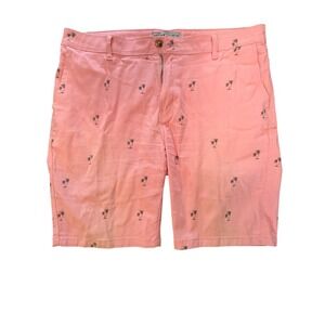 True Rock Mens Palm Tree‎ Print Shorts Pink Casual Flat Front Size 36